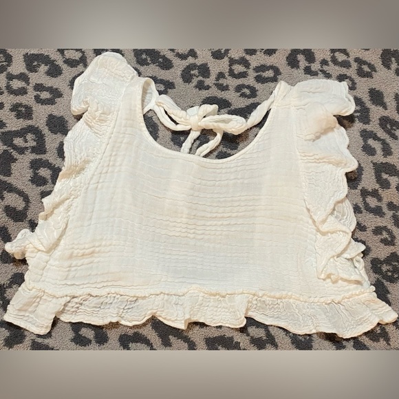 Free People Augusta Gauze Ruffle Crop Tank - Picture 4 of 6